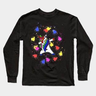 Dabbing unicorn gift shirt Long Sleeve T-Shirt